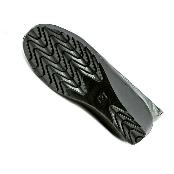 Women's Rainboots, Tall Wedge Rain Boots, RB-3100, Black - Picture 3 of 4